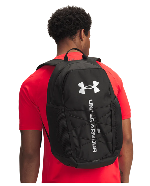.Under Armour Hustle Sport 6 Backpack - Black/Black/Silver - (6000397-001) - C25