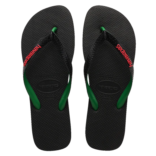 Havaianas Mens Logo Filete BLACK/GREEN - (LOGOFILETE) - HV63 - F