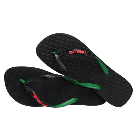 .Havaianas Mens Logo Filete BLACK/GREEN - (LOGOFILETE) - HV63 - F