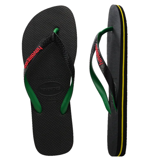 Havaianas Mens Logo Filete BLACK/GREEN - (LOGOFILETE) - HV63 - F