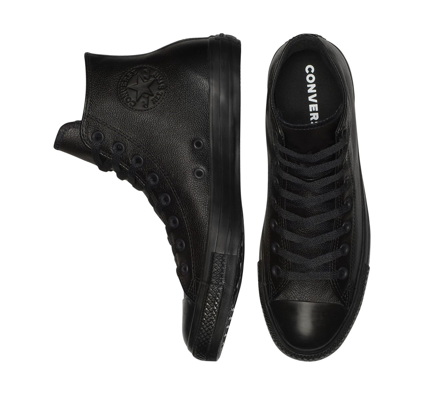 .Converse Chuck Taylor Unisex Leather Black Mono Hi - (135251) - MB Hi - R1L8