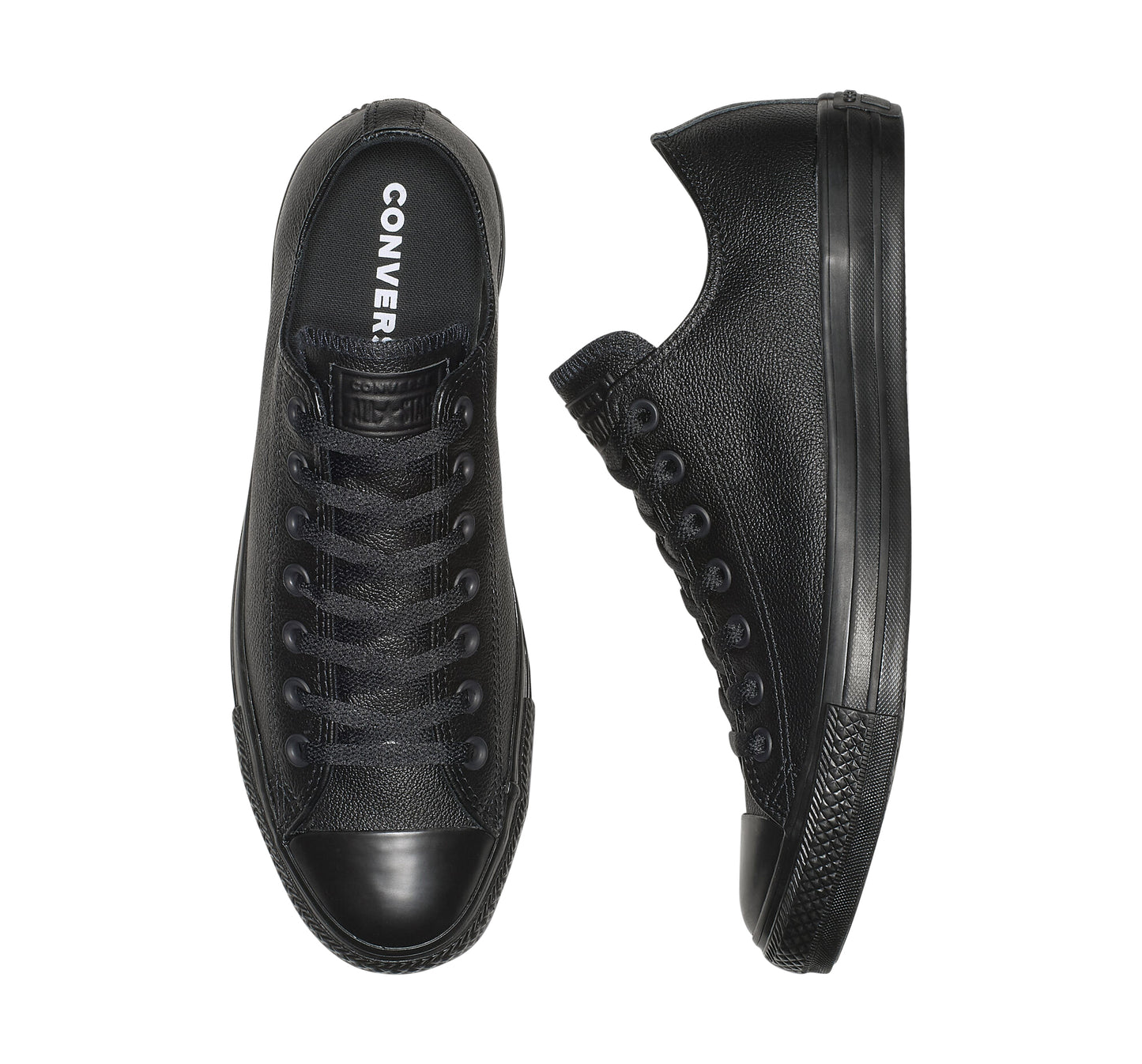 .Converse Chuck Taylor Unisex Leather Mono Black Lo - BLACK - (135253) - MB LO - R1L8