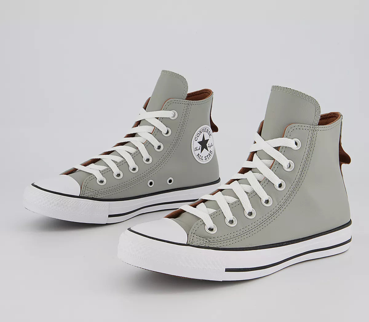 .Converse All Star Hi Trainers Slate Sage Mineral Clay Faux Leather - (A00477) - SAG - R1L6