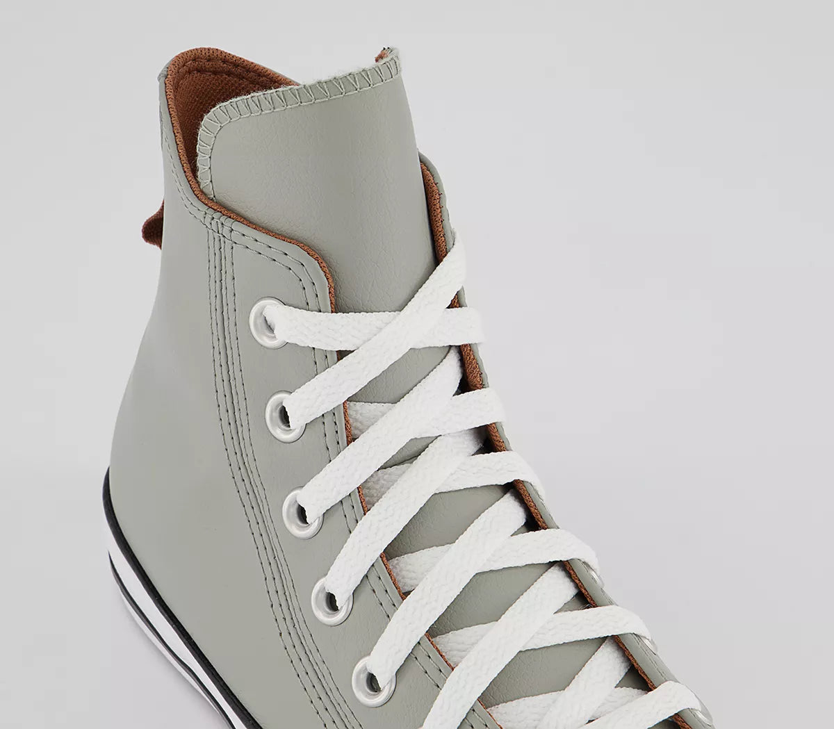 .Converse All Star Hi Trainers Slate Sage Mineral Clay Faux Leather - (A00477) - SAG - R1L6