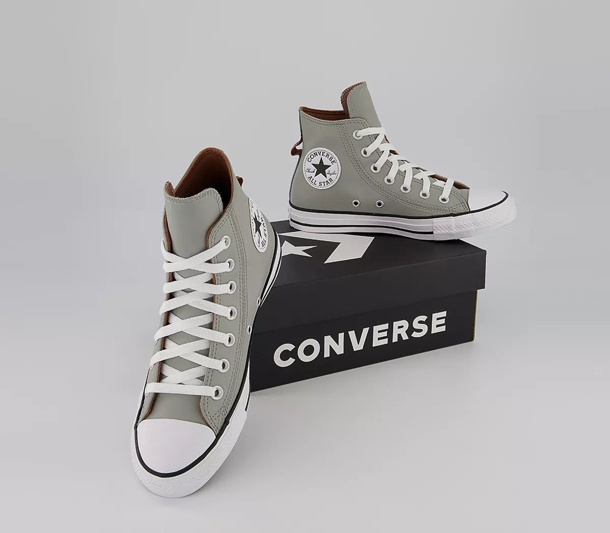 .Converse All Star Hi Trainers Slate Sage Mineral Clay Faux Leather - (A00477) - SAG - R1L6