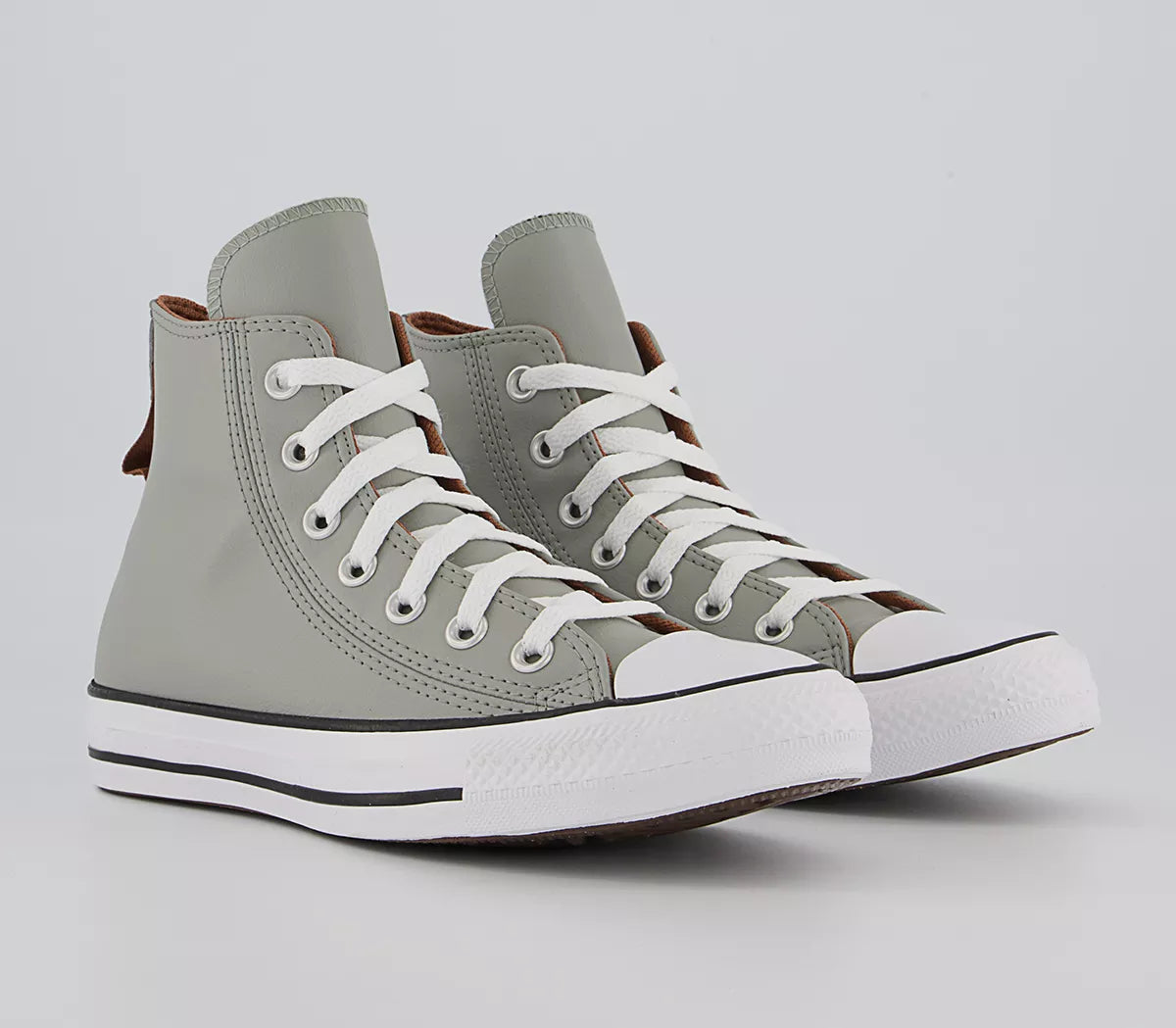 .Converse All Star Hi Trainers Slate Sage Mineral Clay Faux Leather - (A00477) - SAG - R1L6