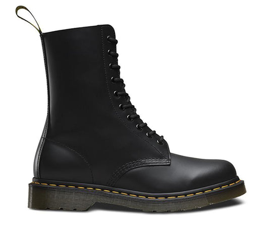 .Dr Martens Unisex - 1490 Black 10 Up Smooth Leather Boot Mens & Womens