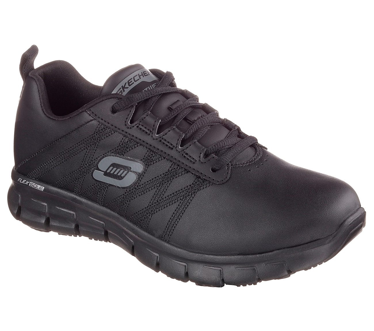 .Skechers Womens Work Relaxed Fit: Sure Track (SN76576/BLK) - SB - R2L16