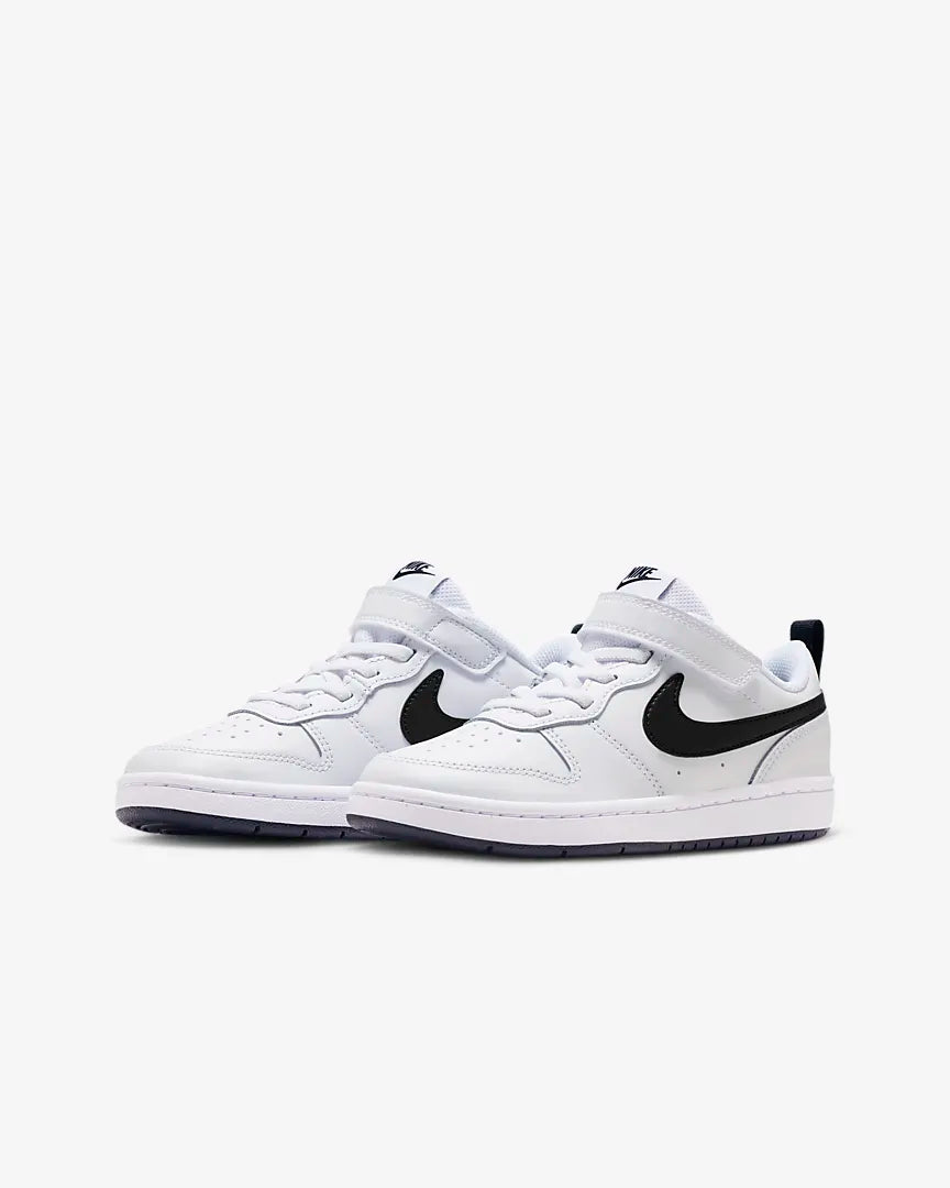 .Nike Kids Court Borough Low 2 White/Black - (BQ5451 104) / (DV5457 104) - CB4 - R1L2