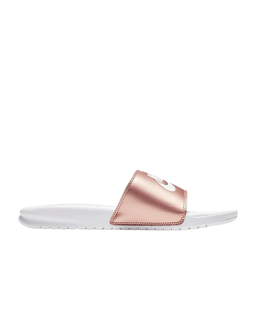 Nike Benassi JDI Womens White/Rose Gold Scuffs (343881 108) - J3 - R2L16