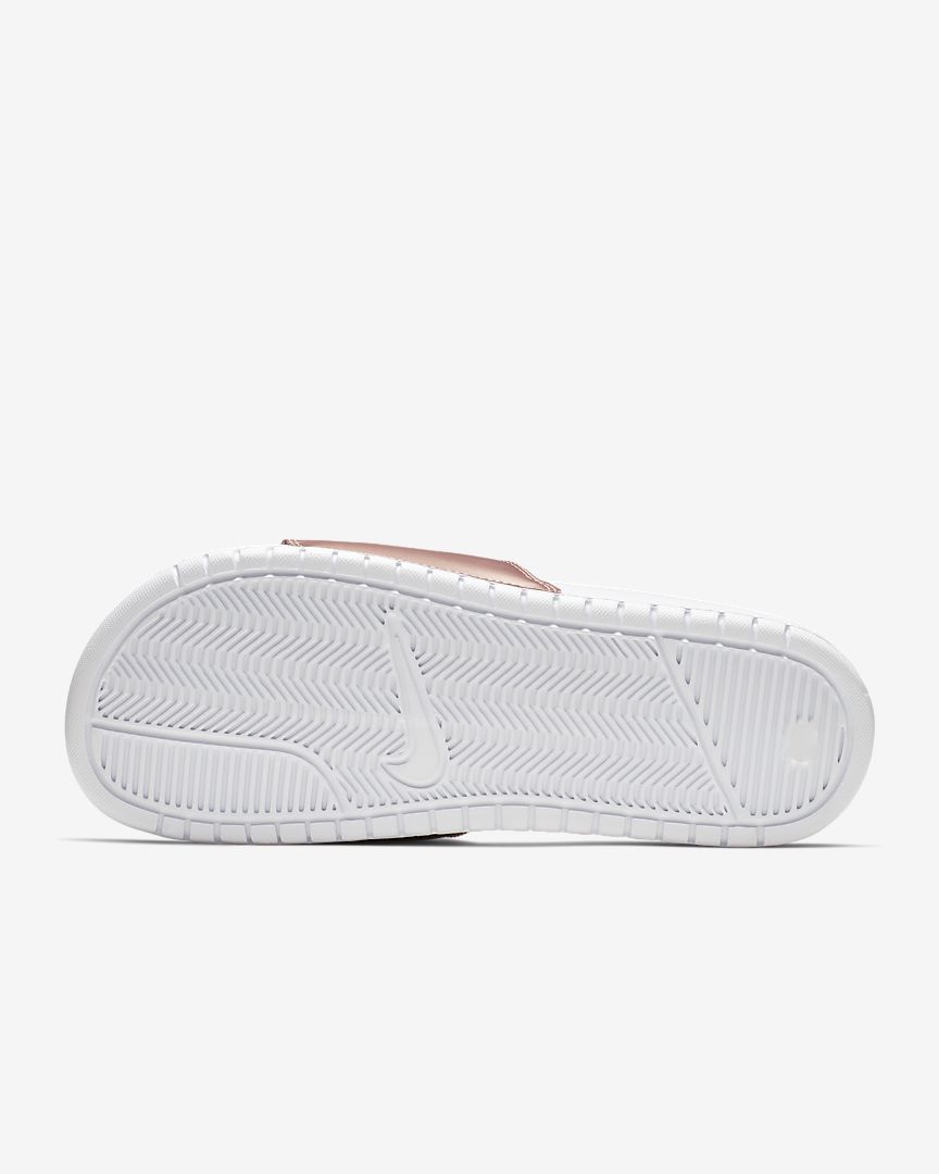 Nike Benassi JDI Womens White/Rose Gold Scuffs (343881 108) - J3 - R2L16