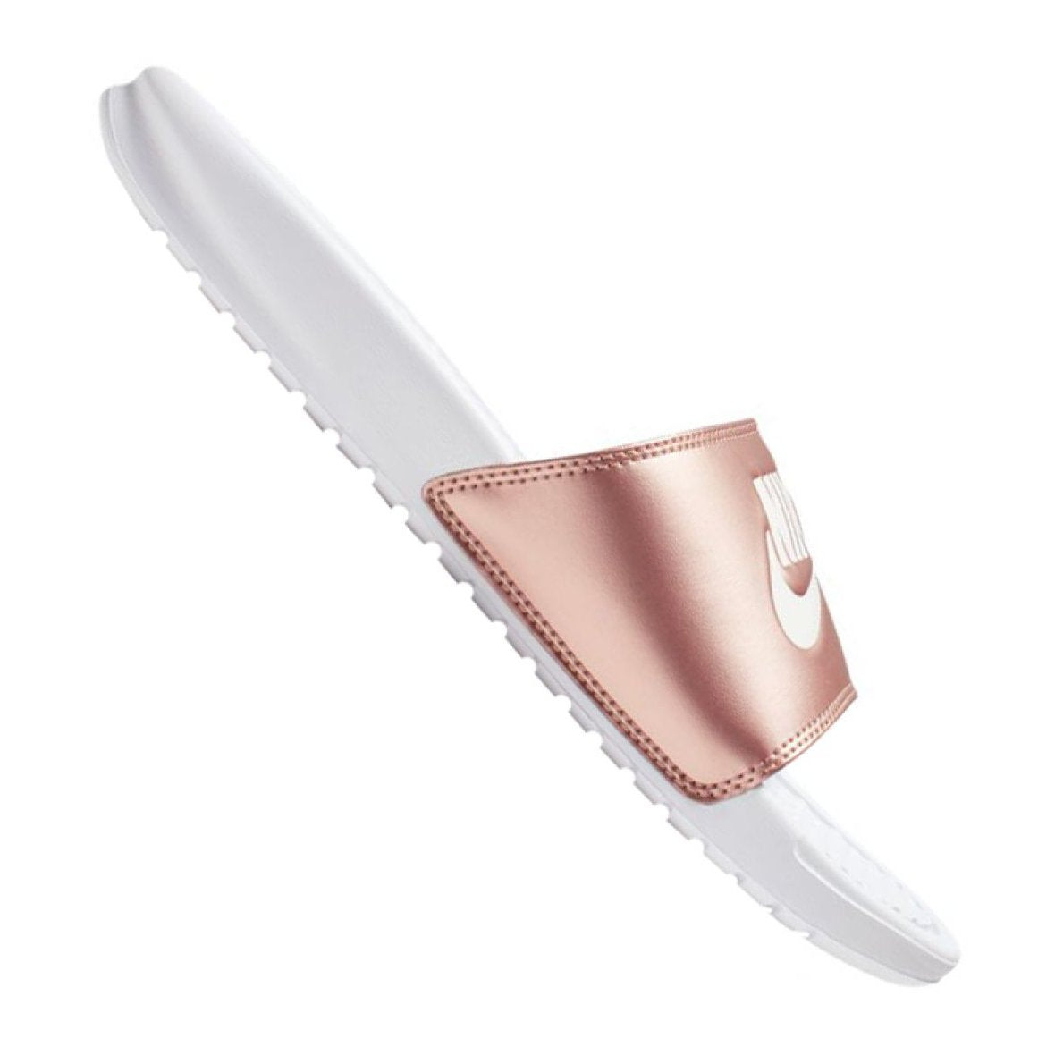 Nike Benassi JDI Womens White/Rose Gold Scuffs (343881 108) - J3 - R2L16