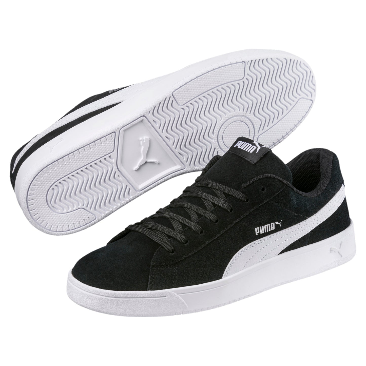 .Puma Smash V2 - Black / White (367366 01) (386436 01) - CD - R1L5