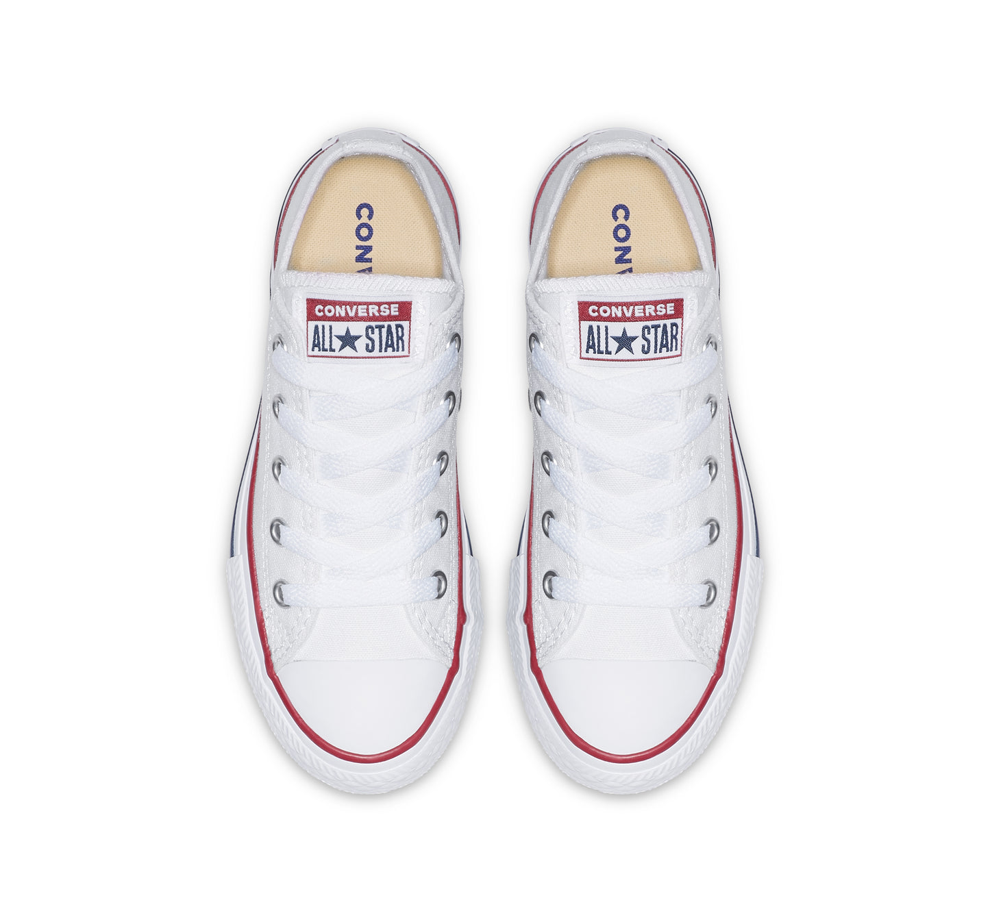 .Converse Chuck Taylor Kids Lo Cut Wht/Red- (3J256) - WHT LO - R1L1