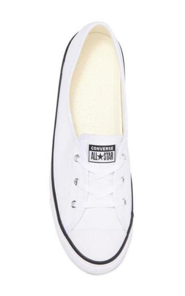 .Converse Womens CT Faux Leather Ballet Lace - White/Black - (566777C) - LXY - R1L7