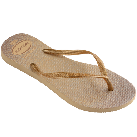 .Havaianas Womens Slim Gloss Flip Flops Golden - SLIM - HVSLIM - F