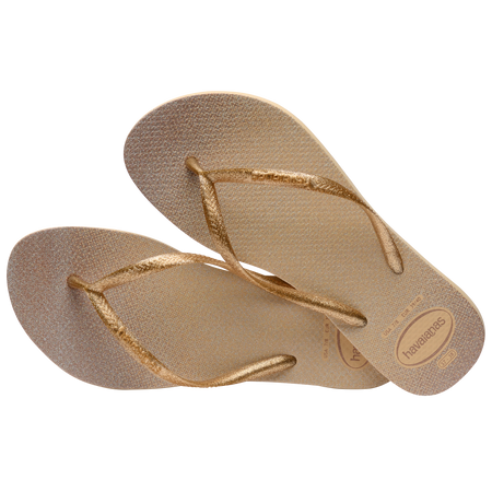 .Havaianas Womens Slim Gloss Flip Flops Golden - SLIM - HVSLIM - F