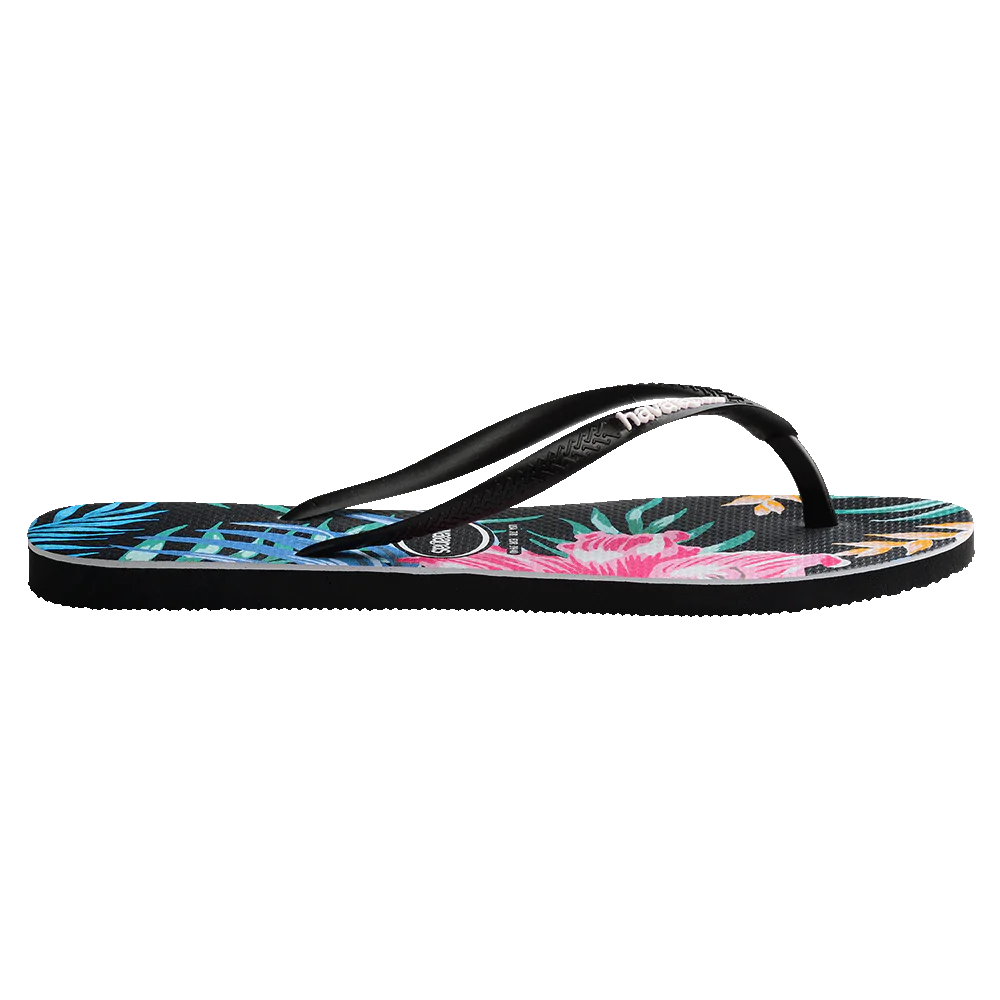 .Havaianas Womens Slim Floral Palm Flip Flops - HVSF - F