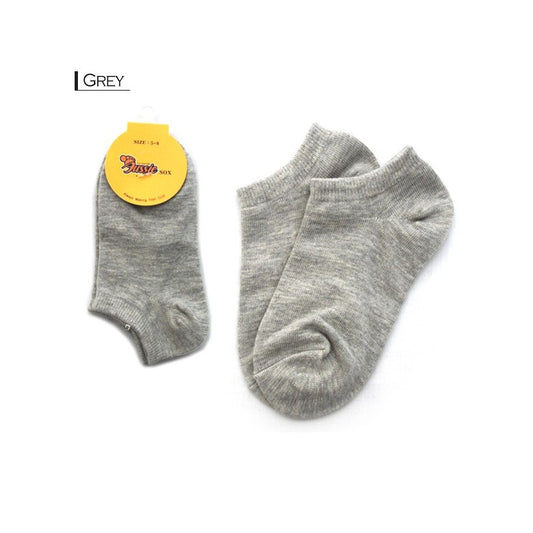 #Aussie Socks Plain Thin Kids Anklet Grey 5-8 - F