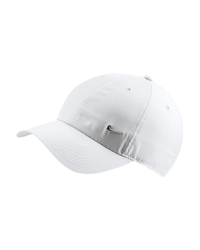 .Nike Cap / Hat Unisex Sportswear Heritage 86 White / Silver Metal logo - (943092 100) - F