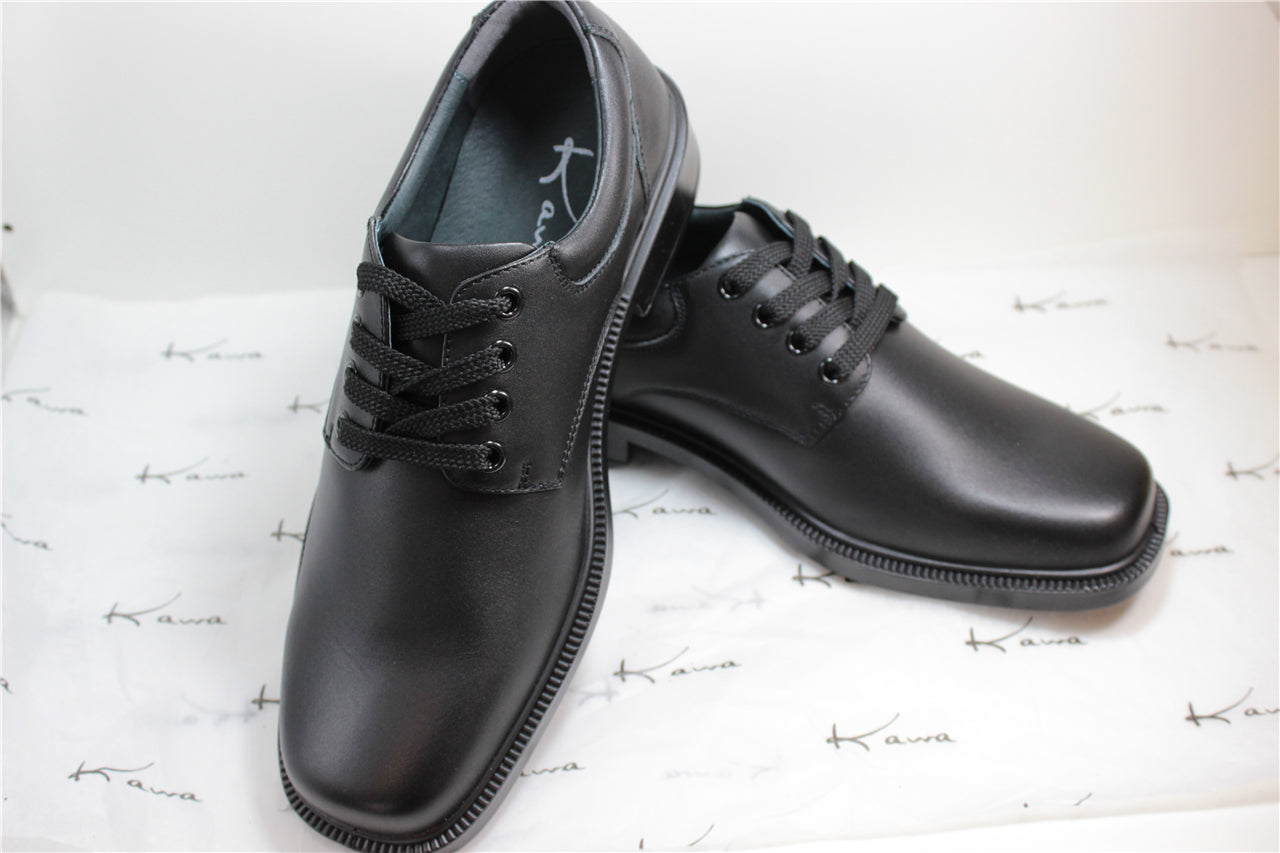 Kawa Brand School Shoes Real Leather Black - BL2 - F