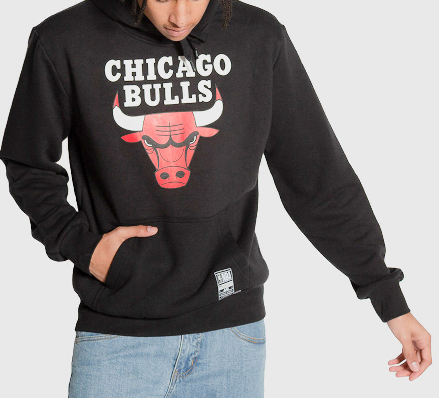 -Mitchell & Ness Mens Team Logo Hoodie Chicago Bulls- (7K2M1SBEL-BUL) - HD13 - BAS 17