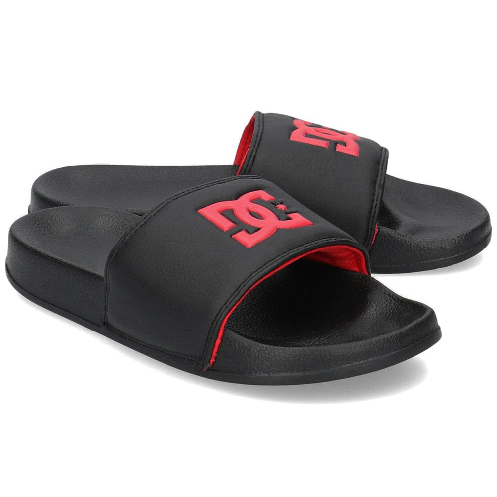 #DC Kids/Youth Bolsa Slides Black/Red - (ADBL100025) - DBR - F