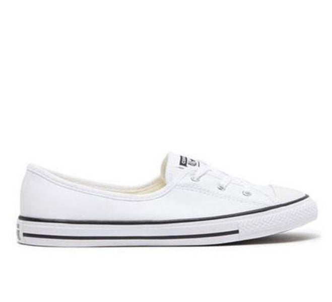 .Converse Womens CT Faux Leather Ballet Lace - White/Black - (566777C) - LXY - R1L7