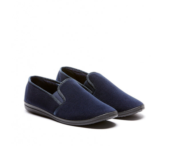 .Grosby Mens Percy Slippers Navy - (100048 404) - NAVY - F