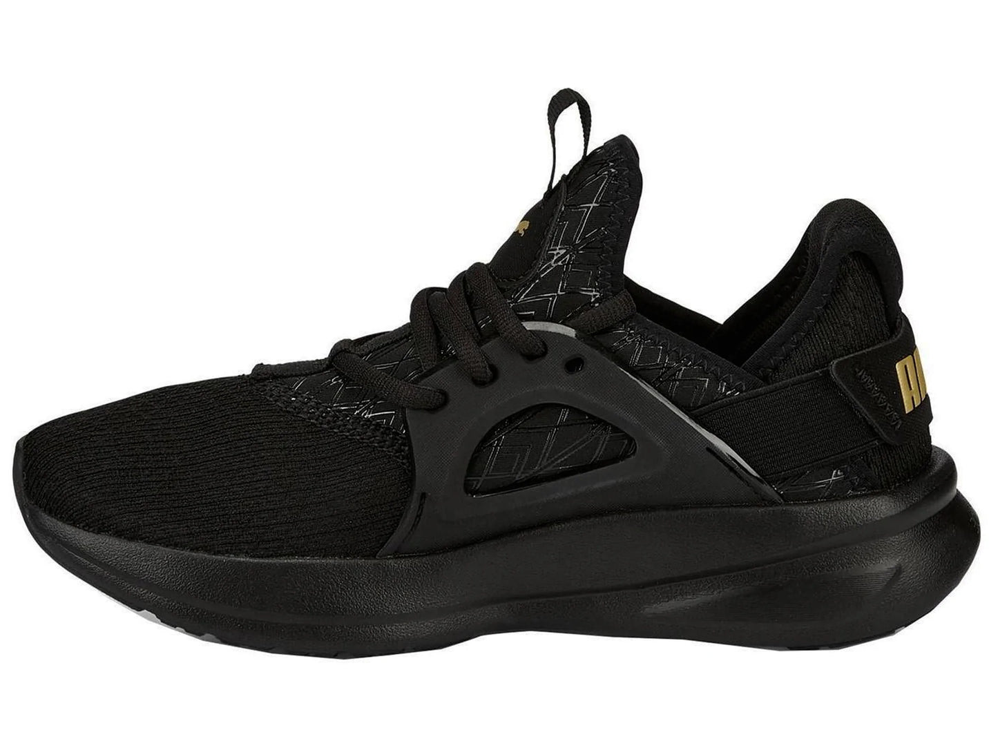 .Puma Womens Softride Enzo Evo Running Shoes - BLACK/GOLD - (377049 01) - NZ - R1L5