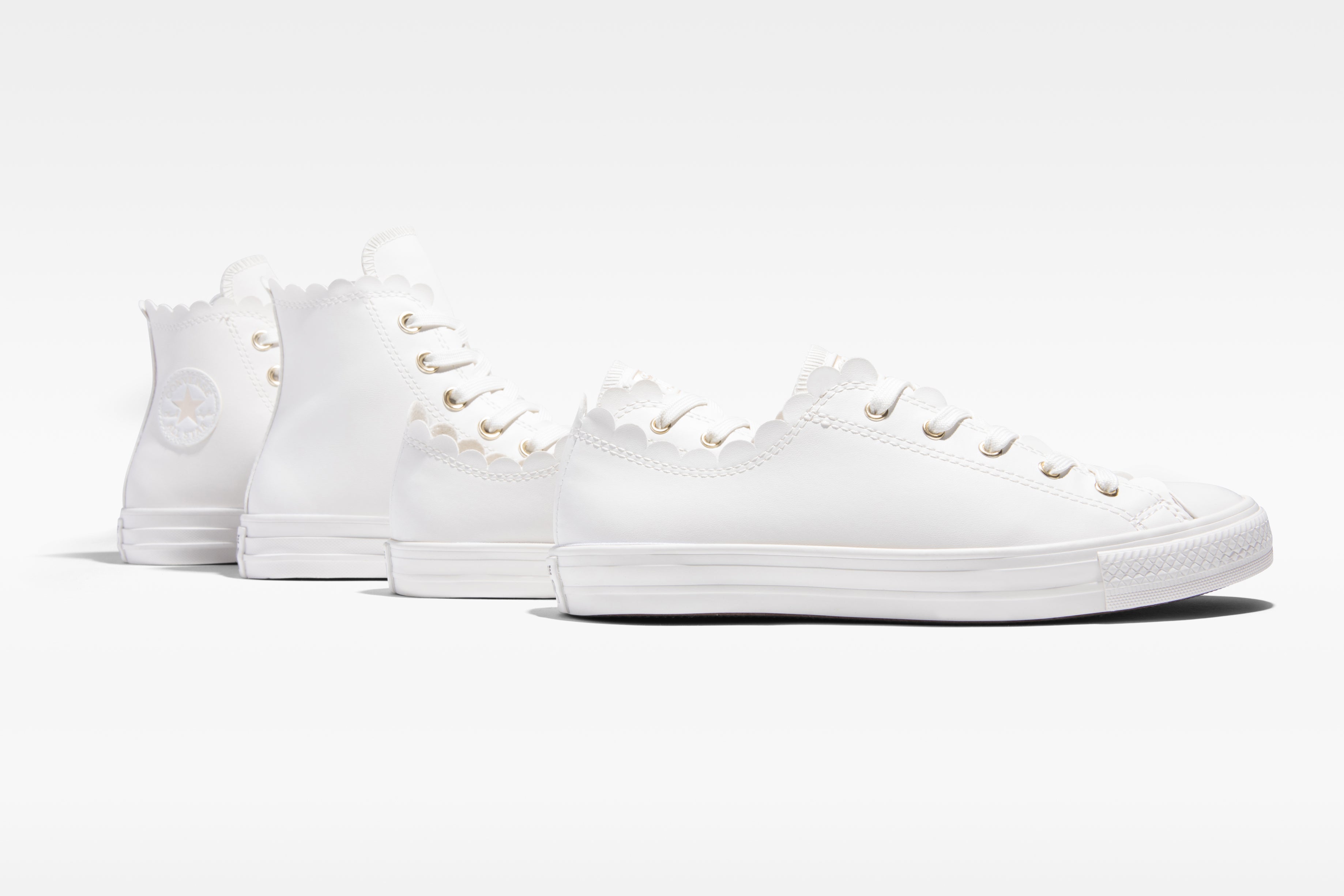 Converse white frilly Outlet