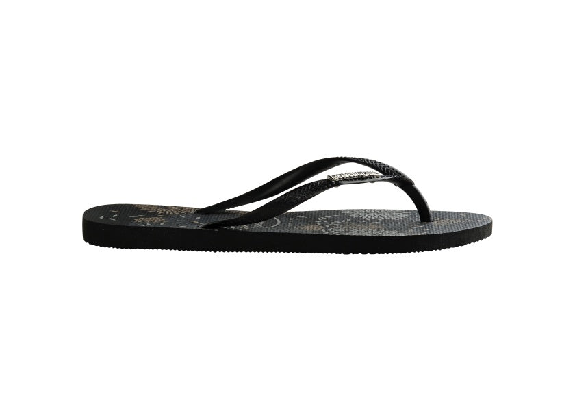 .Havaianas Womens H.SL Bloom CF - (SLIM LOGO METALLIC PRINT) - HV11 - F
