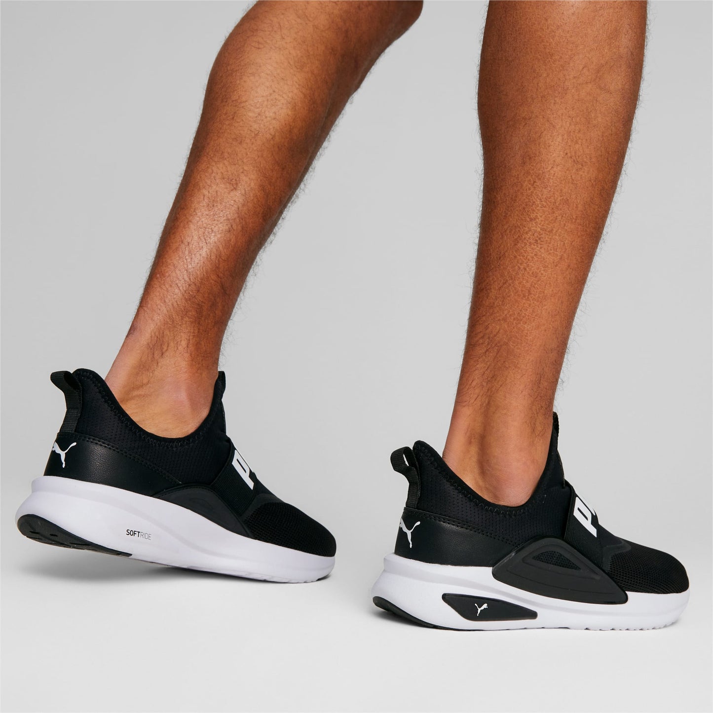 .Puma Mens SoftRide Enzo Evo Slip-On Black/White - (377875 01) - PB - R1L4