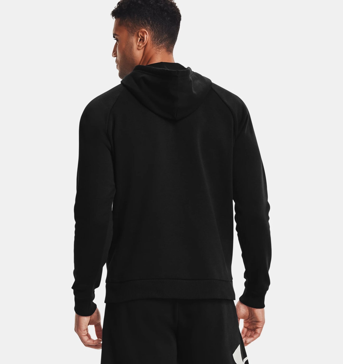 - Under Armour MENS CLUB FLEECE HOODY Black with White Logo- (1357093 001) - HD10 - 9