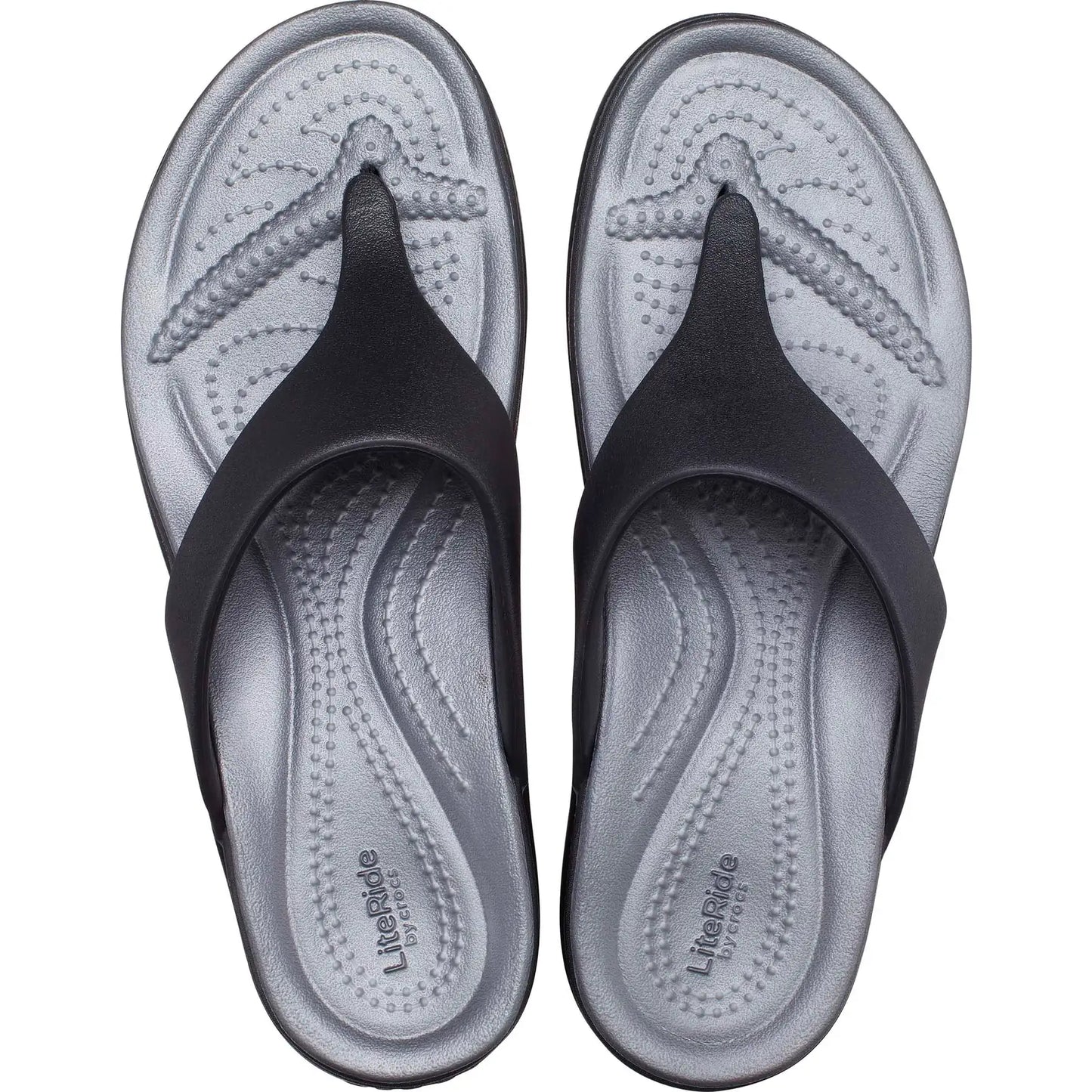 Crocs Boca Wedge Flip Women's Black/Grey - (207417-001) - F - C25