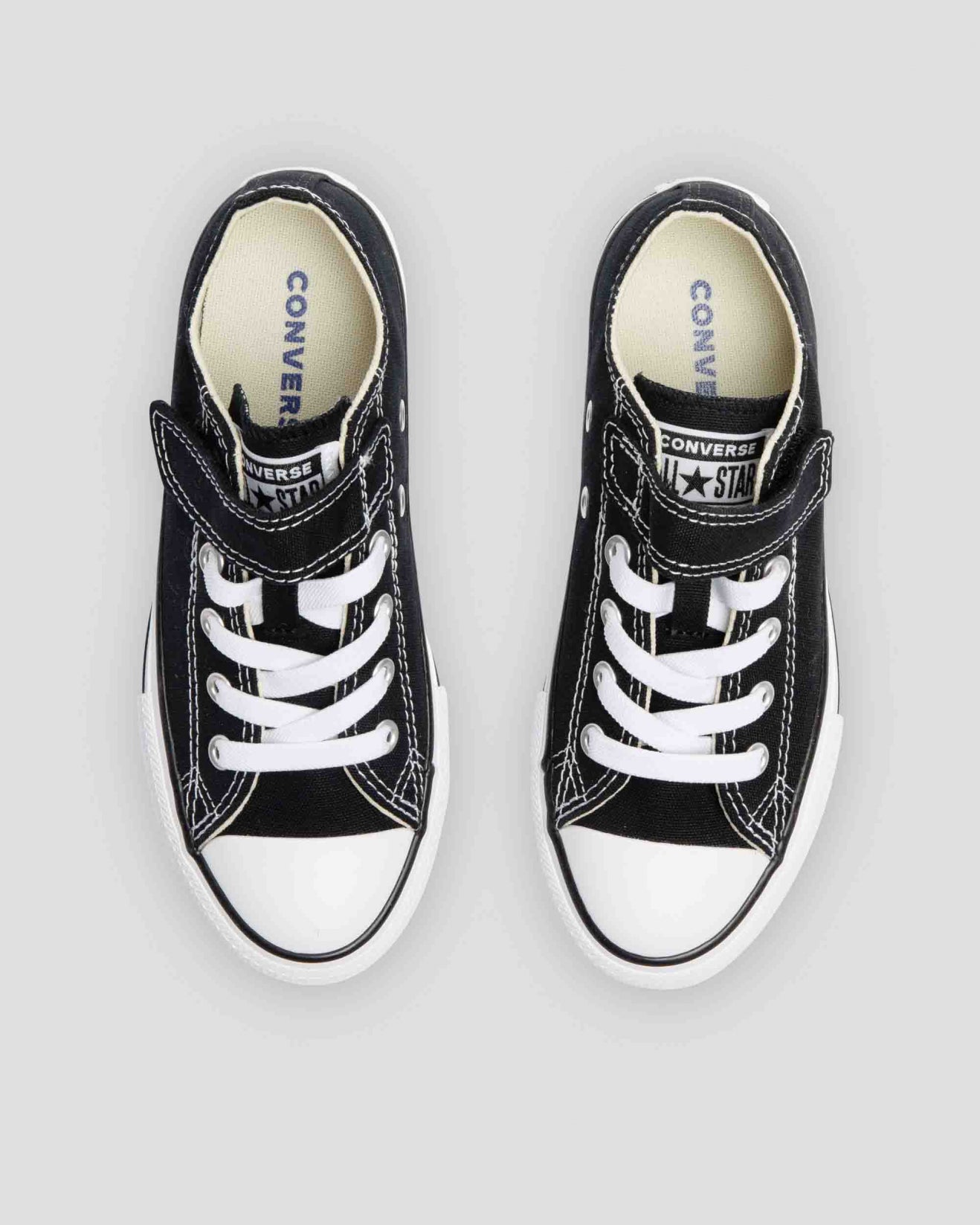 + Converse Chuck Taylor All Star Easy On 1V Junior Low Top Black Velcro / Elastic Laces - (372881) - VCB - R1L1