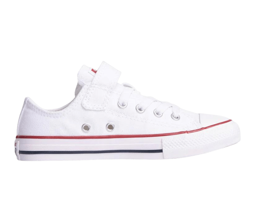 .Converse CT Easy On 1V Junior Low - White- Elastic Laces - (372882) - VCW - R1L1