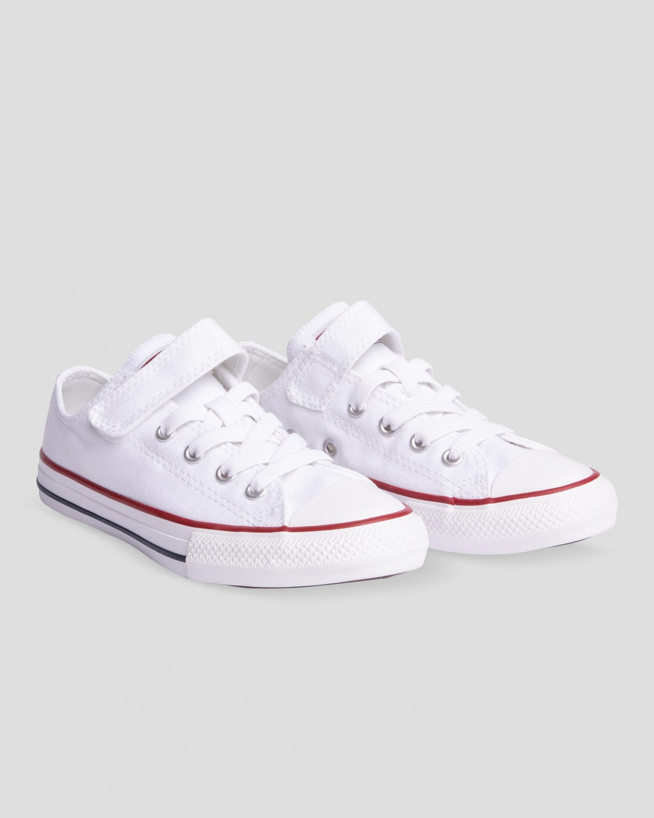 .Converse CT Easy On 1V Junior Low - White- Elastic Laces - (372882) - VCW - R1L1