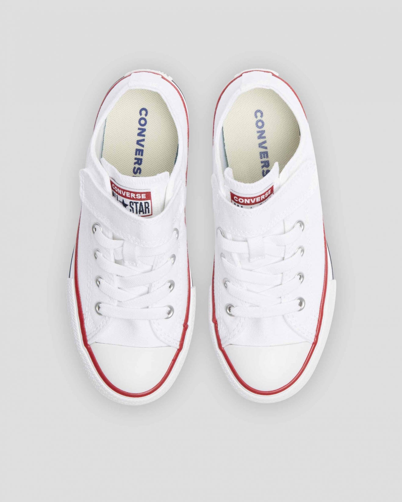.Converse CT Easy On 1V Junior Low - White- Elastic Laces - (372882) - VCW - R1L1