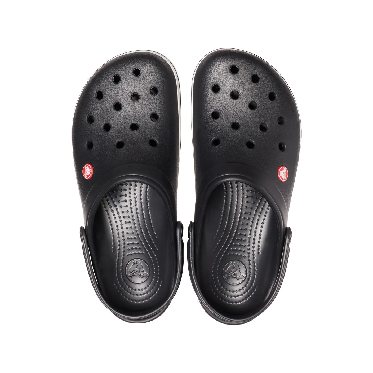 .Crocs Unisex Original Crocband Clogs Black/White/Red Adults - (11016-001) - F - C25
