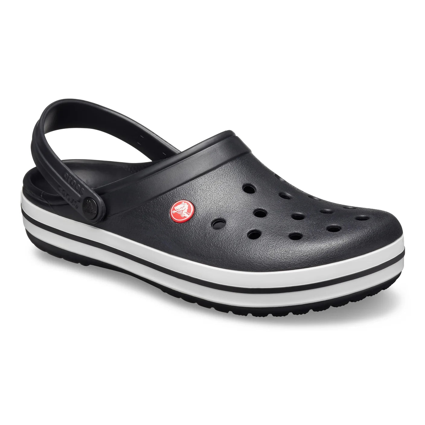 .Crocs Unisex Original Crocband Clogs Black/White/Red Adults - (11016-001) - F - C25