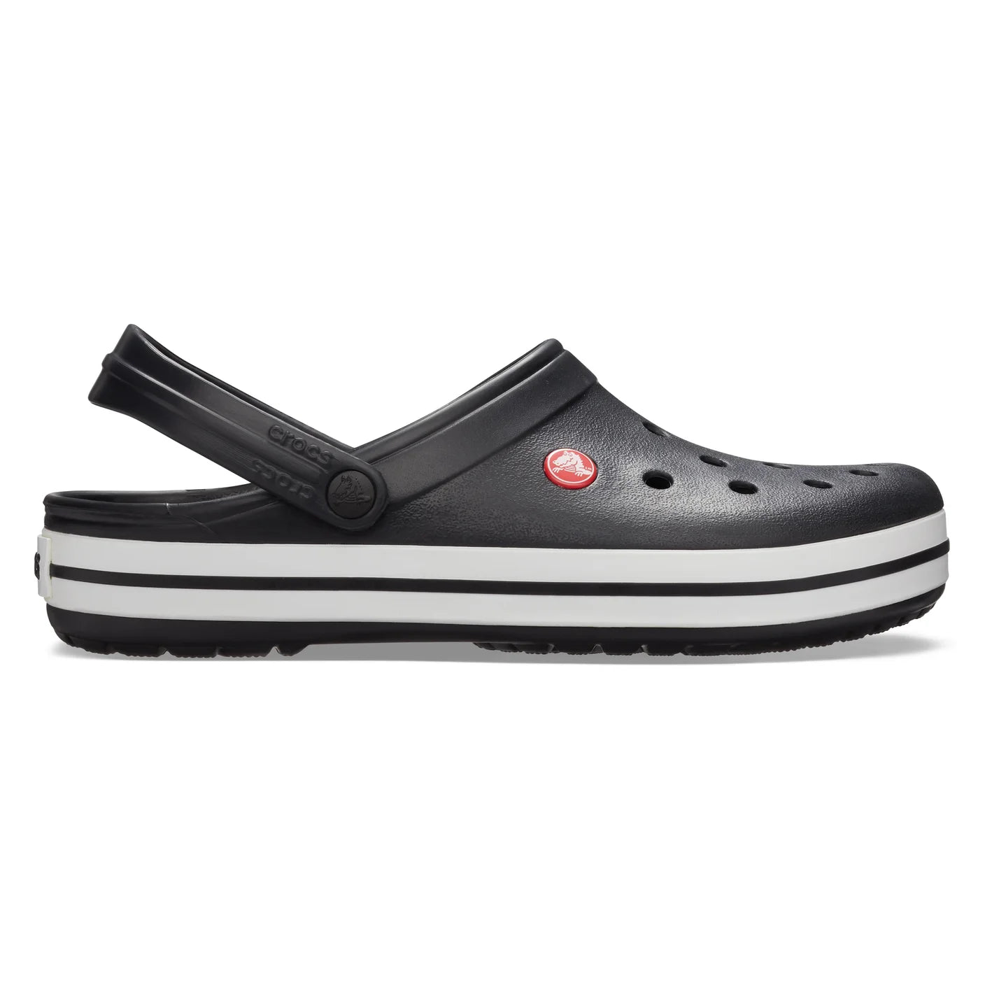 .Crocs Unisex Original Crocband Clogs Black/White/Red Adults - (11016-001) - F - C25