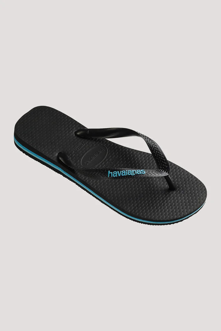 .Havaianas Mens Logo Filete - BLACK/BLUE - (LOGOFILETE) - BLB - F