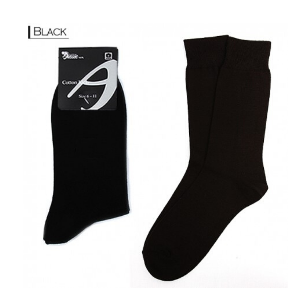 .Aussie Sox Cotton Rich Single Pair Black Socks - 6-11/11-14 - Black