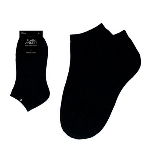 Aussie Sox Thin Anklet Socks Single Pair 2-8 / 6-11 / 11-14 - Black