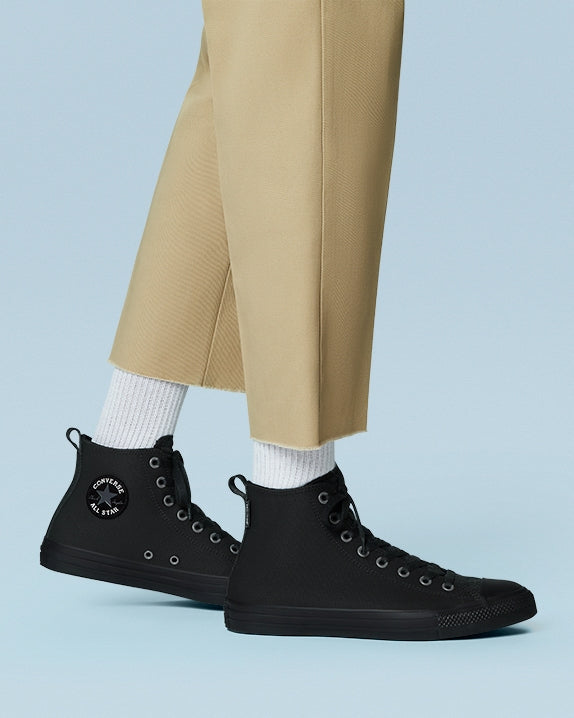 .Unisex Converse Chuck Taylor All Star Tec-Tuff Water Resistant High Top Black - (A00762) - WAT - R1L6