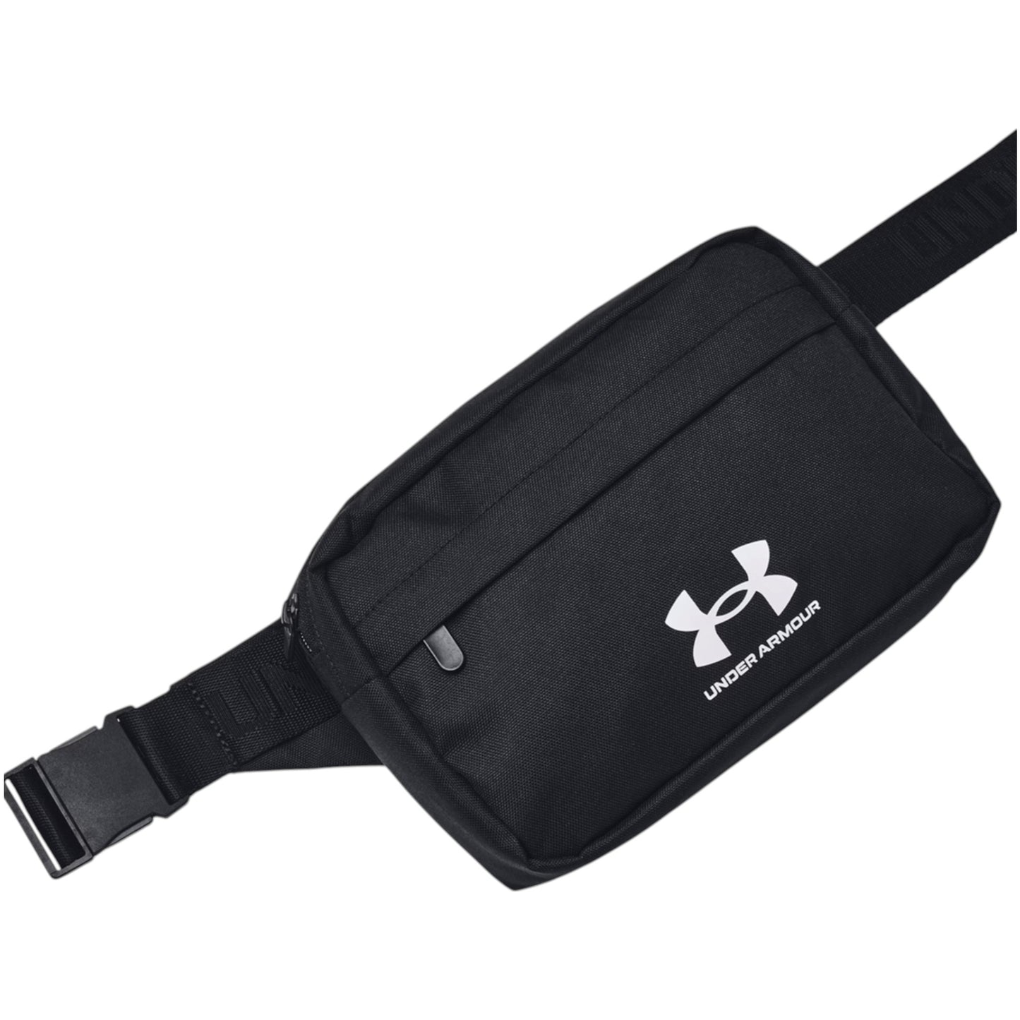 .Under Armour Unisex Essential Lite Waist Bag Crossbody - Black/White - (1381914-001) - F