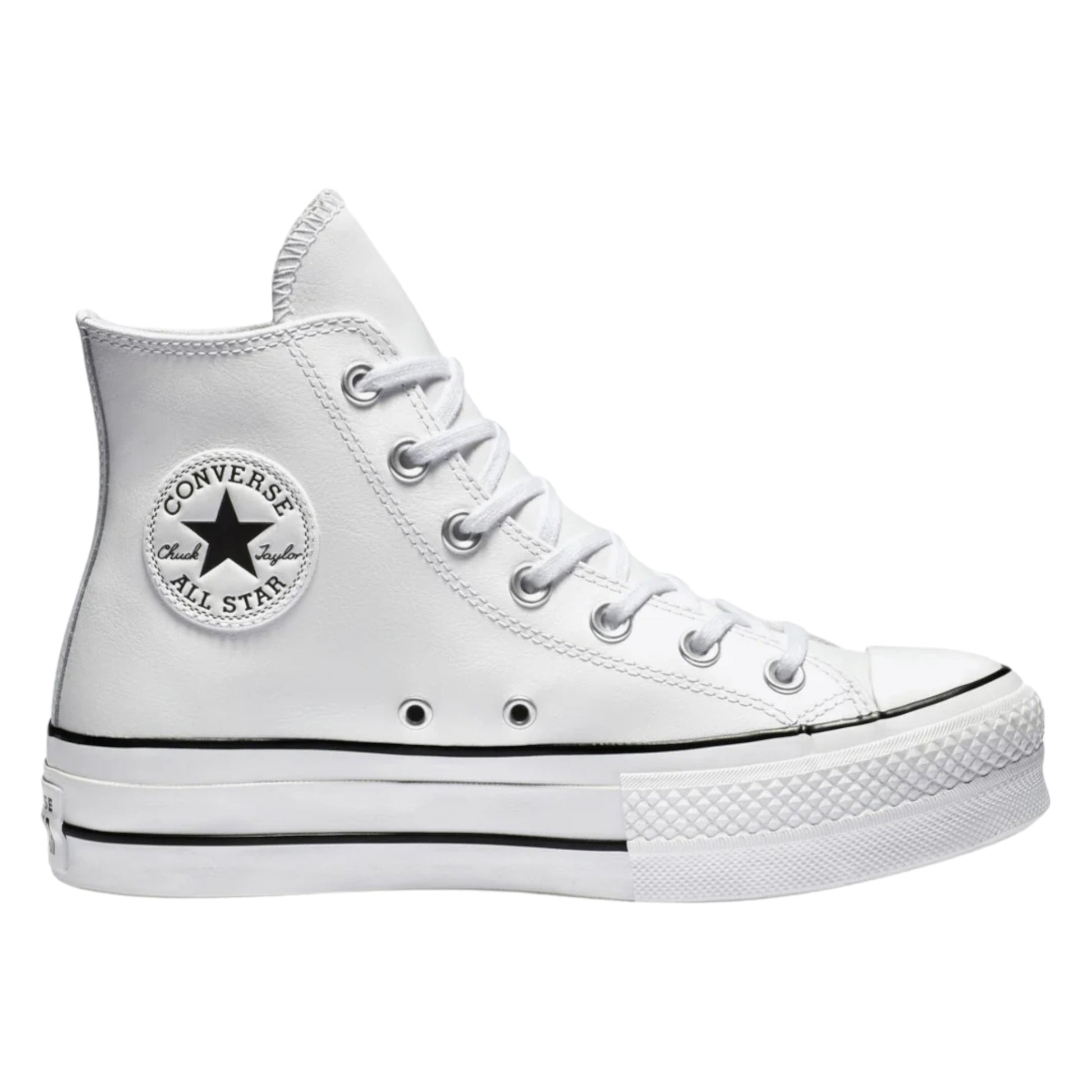 CONVERSE CHUCK TAYLOR ALL STAR LIFT WHITE LEATHER HIGH TOP