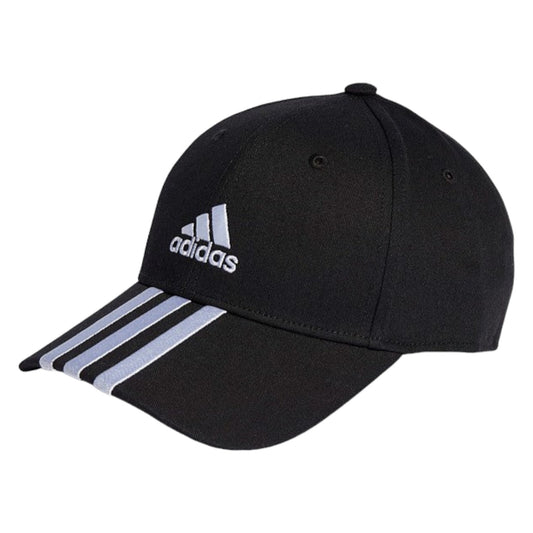 .ADIDAS 3-STRIPES COTTON TWILL BASEBALL CAP - Black/White- (IB3242) - F