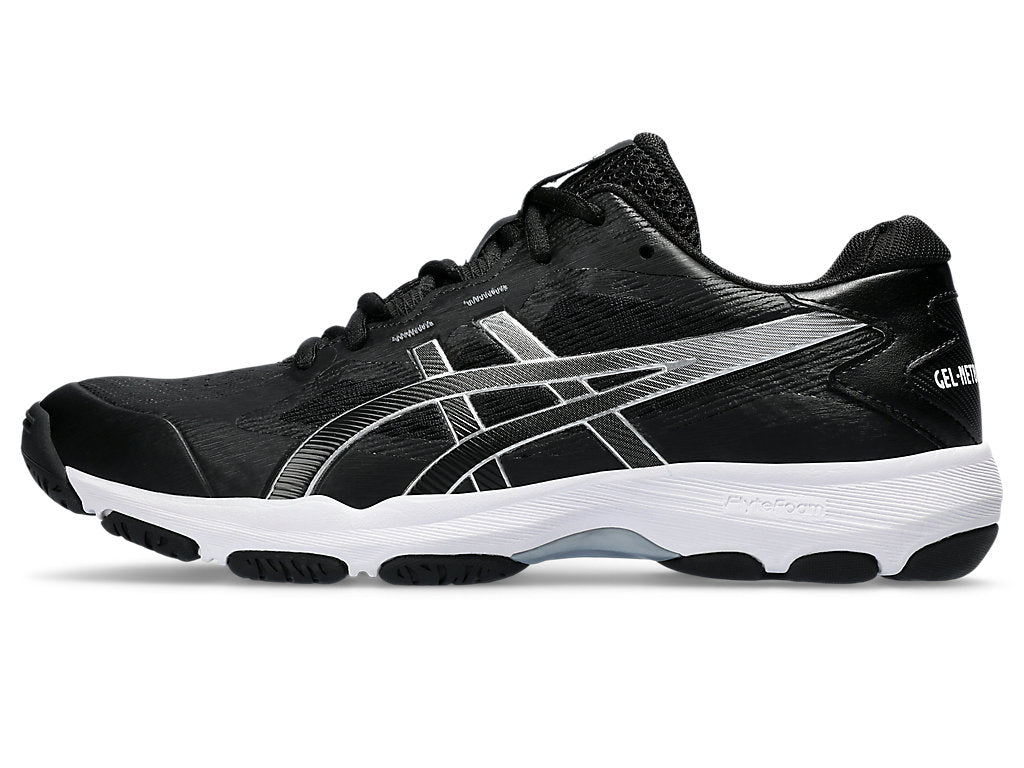 .ASICS WOMEN GEL-NETBURNER ACADEMY 9 NETBALL SHOES - BLACK/WHITE/SILVER - (1072A098-001) - GN4 - R2L17